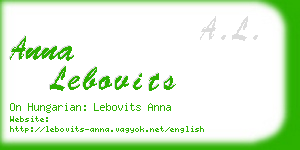 anna lebovits business card